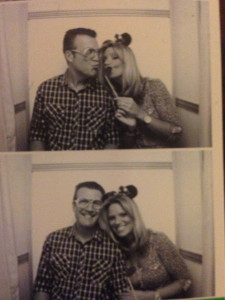 Odoro threw a very cool party with a photo booth where hubby Dave donned some funky glasses and I threw on some Minnie Mouse ears and lips.