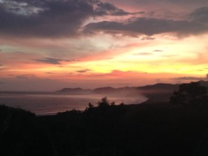 The incredible sunset over the beach as seen from Hank and Marie's patio. 