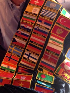 Just a few of the 104 country patches on Jefre's backpack cover.
